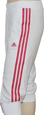 Produktbild von Adidas 3S 3/4 Pant Baumwolle Caprihose Capri weiss/rot V35048 Grösse: 152
