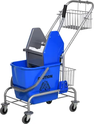 Produktbild von Reinigungseimer,Wischmoppeimer,rollbar,Kunststoff,Metallgriff,Blau