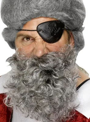 Produktbild von Piratenbart grauer Herrenbart für Piraten Pirat Bart für Herren grau Freibäuter