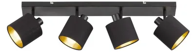 Image de HOFTRONIC - Plafonnier LED Tommy 4 spots inclinables E14 Noir