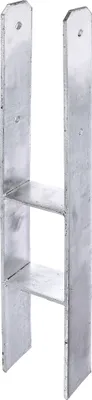 Zdjęcie produktu dla Alberts 205003 Wspornik słupka H, ocynkowany ogniowo, szerokość w świetle 121 mm, wysokość całkowita 800 mm, grubość materiału 8 mm