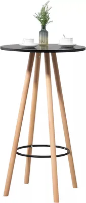 Imagen del producto de Mesa redonda Gustave para interior y exterior - Mesa auxiliar para interior y exterior - Metal - Mesa para fiestas - Gris - 60x60x107 cm