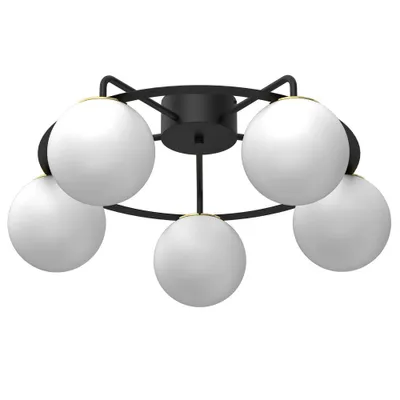 Zdjęcie produktu dla Lampa wisząca Ballo czarny mat-złoty połysk-biała 5xE27x15W metal wym:26x62x62cm IP20 Luminex