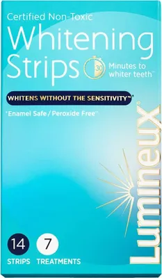 Productafbeelding van Lumineux Tandenbleekstrips - 18 stuks - Tandenbleekstrips zonder peroxide (0%) - 100% natuurlijke ingrediënten - Tandenbleekset - WS9