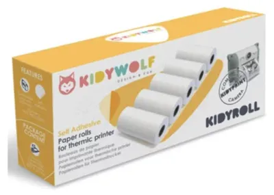 Immagine prodotto di Rotoli di carta autoadesiva Kidywolf per stampanti termiche 5 pz.