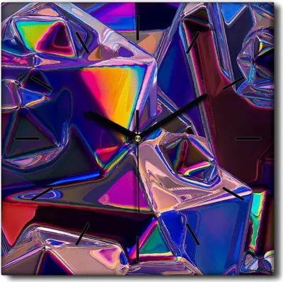 Produktbild von Coloray Uhr auf Leinwand 30x30 cm Wand Uhr Dekoration Wohnzimmer Segeltuch schwarze Hände -Abstraktion Kunstkunst