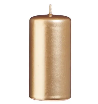 Produktbild von Stumpenkerzen Gold 80 x Ø 40 mm, 12 Stück