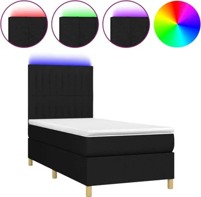 Obrázok produktu pre vidaXL Boxspring posteľ s matracom a LED čierna 80x200 cm látka