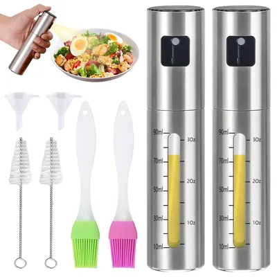 Ölsprüher 2er-Pack, 100 ml, Edelstahl, für Heißluftfritteuse