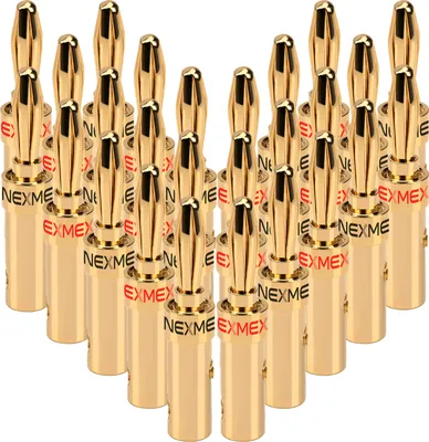 Produktbild von Bananenstecker 4mm schraubbar 28x Stecker vergoldet NEXMEX für Lautsprecherkabel