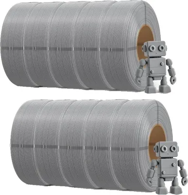 Obrázek produktu pro filament pro 3D tiskárny, materiál PLA 1,75 mm, ekologický tisk, PETG šedý