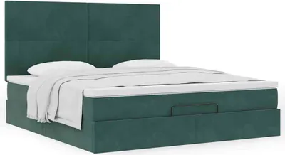 Produktbild von Möbel Ottoman-Bett mit Matratzen Dunkelgrün 180x200 cm Samt - Klassische Betten 3313418
