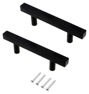 Produktbild von 2 Stück Möbelgriffe Schrankgriffe Küchengriffe Edelstahl T Griffe Schrank Knöpfe Stangengriff Türknöpfe Zuggriffe Kommodengriff 96mm