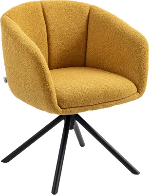 Produktbild von Sessel, Polsterstuhl mit bequemer Sitzschale, drehbar, kuscheliger Bezug, bis 120 kg, Gelb