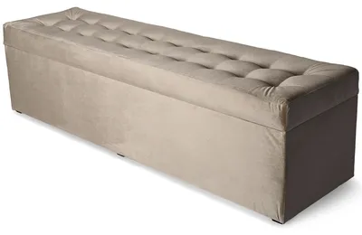 Produktbild von MG Design Polsterhocker Grau 45x160 cm - Stauraum 190L, bis 300 kg, sofort einsatzbereit, pflegeleicht, für Wohnzimmer & Flur