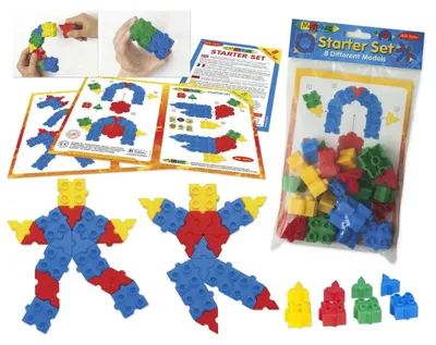 Produktbild von Morphun Konstruktionsbausteine Starter – 20 Teile, 8 Modelle (6-Seiten-Verbindung, Kunststoff, EN-71/) – ab 3 Jahren