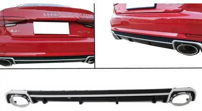 Produktbild von Stoßstange Luftverteiler für Audi A4 B9 8W 16-18 Auspuff Limo Avant RS4 Look.