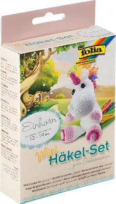 Produktbild von folia Mini-Häkelset "Einhorn"