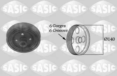 Produktbild von SASIC 2156005 Riemenscheibe Kurbelwelle für FORD FOCUS (DAW, DBW) 140mm