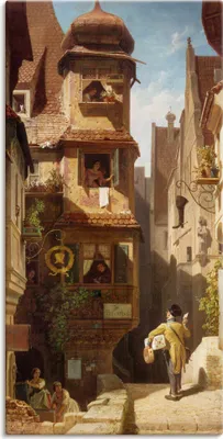 Produktbild von ARTland Leinwandbild Der Briefbote im Rosental. Um 1852-59 Größe: 30x60 cm