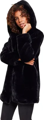 Image de Urban Classics Ladies - Manteau Teddy à capuche schwarz - M