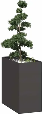 Image de Maison Exclusive - Bac à plantes noir 40x80x80 cm en acier