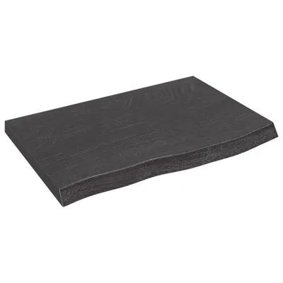 Produktbild von Wandregal Dunkelbraun 60x40x(2-4) cm Massivholz Eiche Behandelt