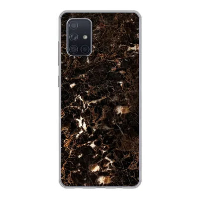 Produktbild von MuchoWow® Handyhülle Schutzhülle Hülle für Samsung Galaxy A51 Marmor - Schwarz - Gold Silikon Softcase Handy Hülle - Schutzabdeckung
