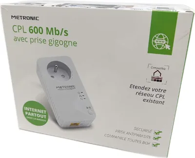 Obrázek produktu pro Netsocket 600 Mbps Powerline adaptér, gigabitová ethernetová zásuvka