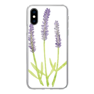 Produktbild von MuchoWow® Handyhülle Schutzhülle Hülle für iPhone X Lavendel - Aquarell - Pflanzen Silikon Softcase Handy Hülle - Handyhülle