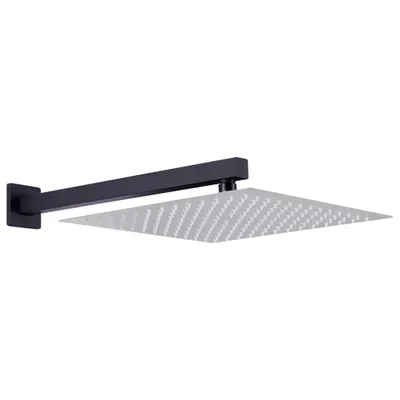 Immagine prodotto di vidaXL Braccio doccia quadrato acciaio inox 201 nero 40 cm