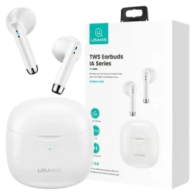 Zdjęcie produktu dla Usams Słuchawki Bluetooth 5.0 Tws Ia Series Bezprzewodowe Biały/White Bhuia02 (Us-Ia04)