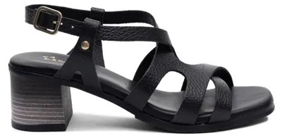 Produktbild von Damen Sandalen für den Sommer aus schwarzem Naturleder