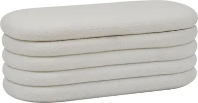Produktbild von Eazy Living Bouclé Pouf Elune Weiß