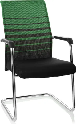 Produktbild von hjh OFFICE Freischwinger mit Armlehnen FALCONE V Stoff / Netzstoff Stuhl für Büro Zuhause, Besucherstuhl Schwingstuhl bis 120 kg belastbar