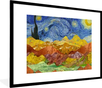 Produktbild von MuchoWow® Gerahmtes Poster Van Gogh - Alte Meister - Malerei 80x60 cm - Poster mit Schwarzem Bilderrahmen Wandposter Rahmen Foto Bilder - Schlafzimmer-Dekorationen - Fotoposter