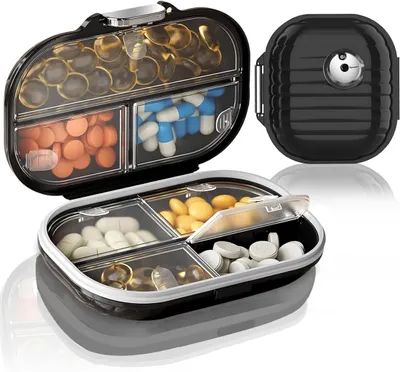 Produktbild von 2 Stš¹ck Pillendose fš¹r Unterwegs£šGro? + Klein£©Tablettenbox 7 tage fš¹r unterwegsØReise Pillenbox£¬Pill Organizer Travel Fš¹r Reise und T?gliches Gebrauch usw