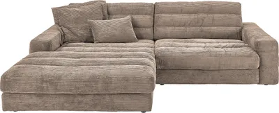 Produktbild von KAWOLA Sofa LANA Ecksofa Cord taupe Recamiere links