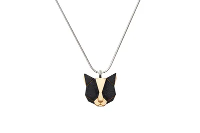 Produktbild von BeWooden-Frauen Holzanhänger am Hals Schwarze Katze Anhänger