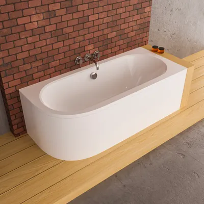 Produktbild von ECOLAM Badewanne 160x75 RECHTS Avita Eckbadewanne mit Schürze Füße Silikon Ablaufgarnitur Komplettset