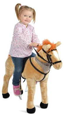 Produktbild von Stehpferd Marie, großes Plüschtier zum Spielen und Reiten, 75 cm hoch, für Kinder