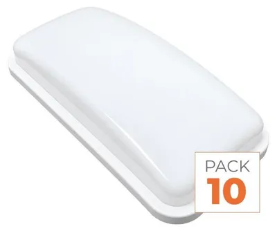 Image de Applique murale LED rectangulaire, 20W, CCT, IP65 - 3000K/4200K/6400K - Lot de 10
