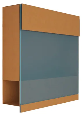 Produktbild von Wandbriefkasten Manhattan Special Blue in Rost mit blauer Acrylplatte