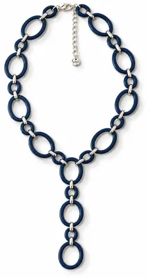 Produktbild von Halskette Schwarz Goldfarben Modeschmuck Acryl Gliederkette Biba