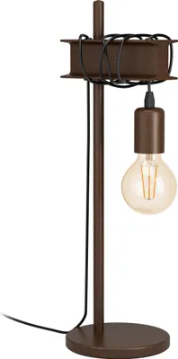 Produktbild von EGLO Tischlampe Townshend 4, Tischleuchte Vintage, Industrial, Nachttischlampe aus Metall, Wohnzimmerlampe in Antik-Braun, mit Schalter, E27