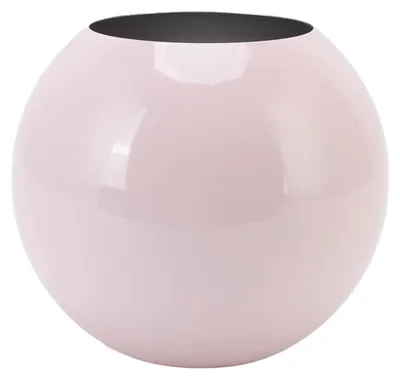 Runde Edelstahl-Vase, 14x12x8,2 cm, skandinavisch, rosa