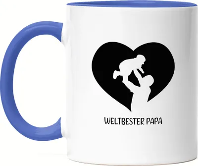 Produktbild von Weltbester Papa Tasse Blau Spruch Liebe Vatertag Geschenkidee Bester Papa Dad