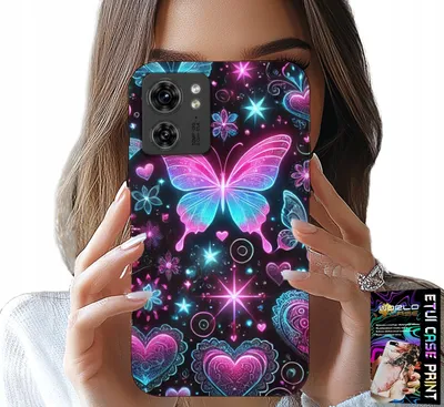 Zdjęcie produktu dla Etui Do Motorola Edge 40 - Kolorowy Motylek Serce Modne Wzory Case