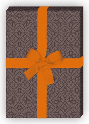 Produktbild von Orientalisches Geschenkpapier mit Blumen Mosaik, braun - G8563, 32 x 48cm