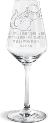 Produktbild von Mr. & Mrs. Panda Weinglas Eichhörnchen Smoothie - Transparent - Geschenk, Weißwein Glas, Abnehmen, Lustige Sprüche, wein, Diät, Streifenhörnchen, Weißweinkelch, Für